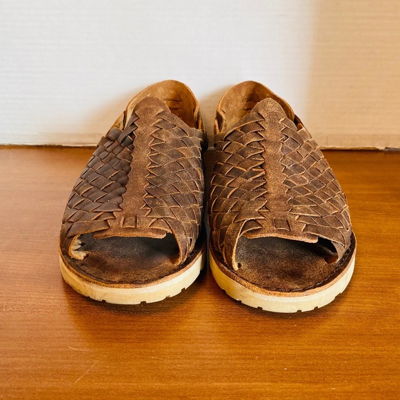 Brand X Huaraches Mens Brown Leather Sandals, 12. - Picture 1 of 7